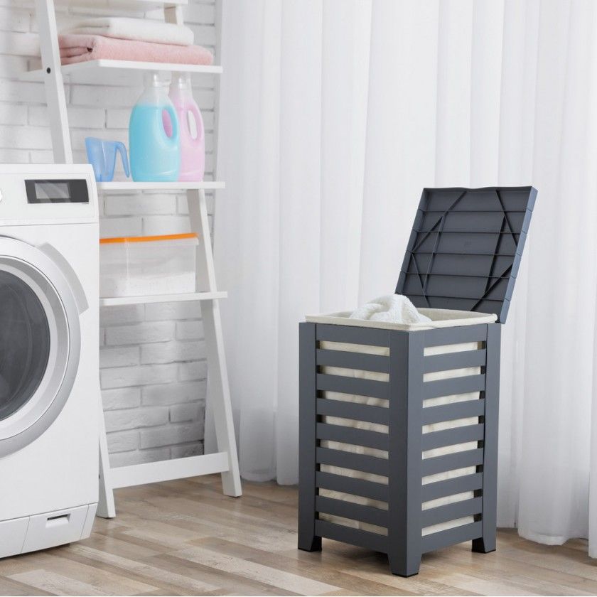 Cesto de Roupa Lombok Cinza 34X34X58CM