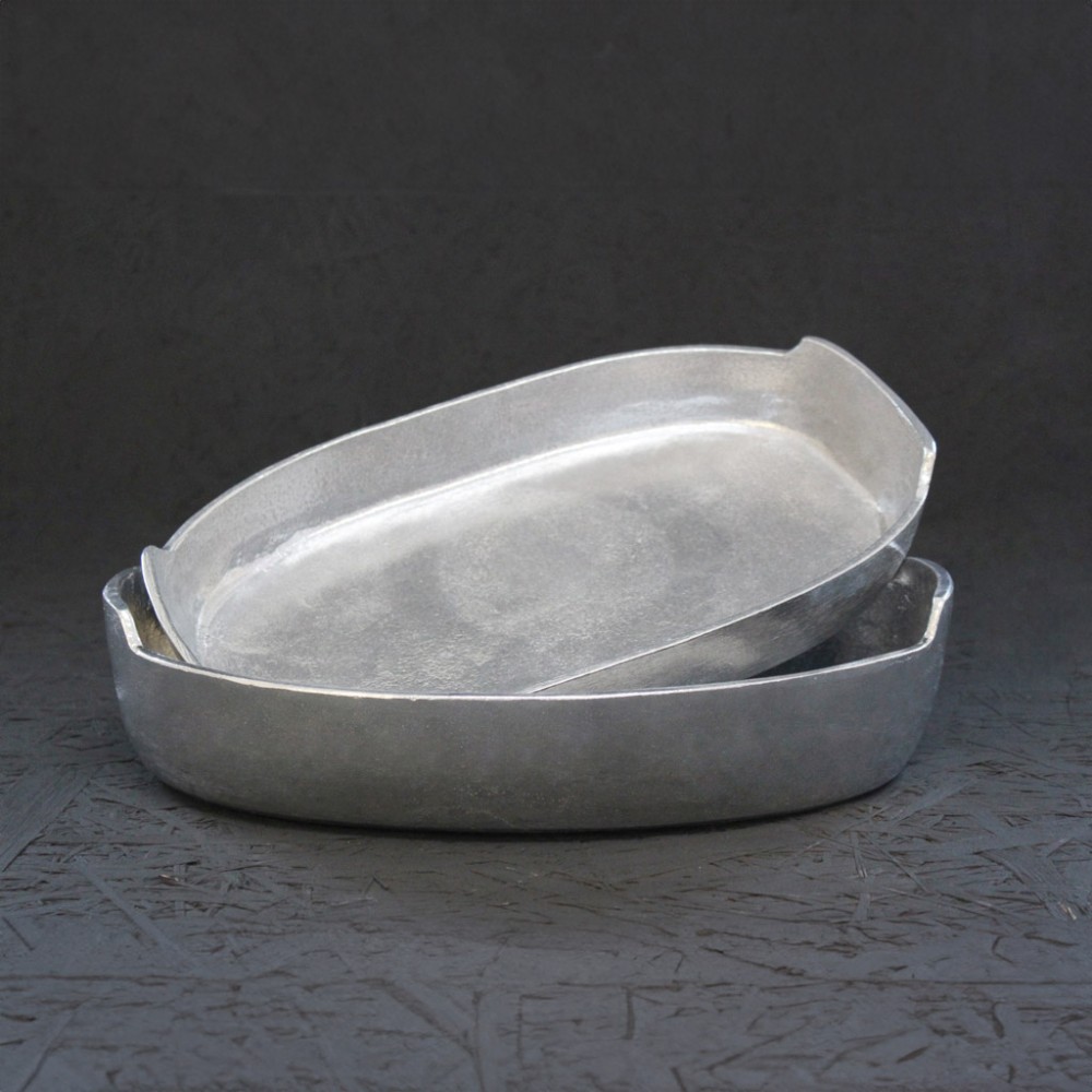 Tabuleiro Alum�nio Fundido Oval 24.5X14.5X4cm