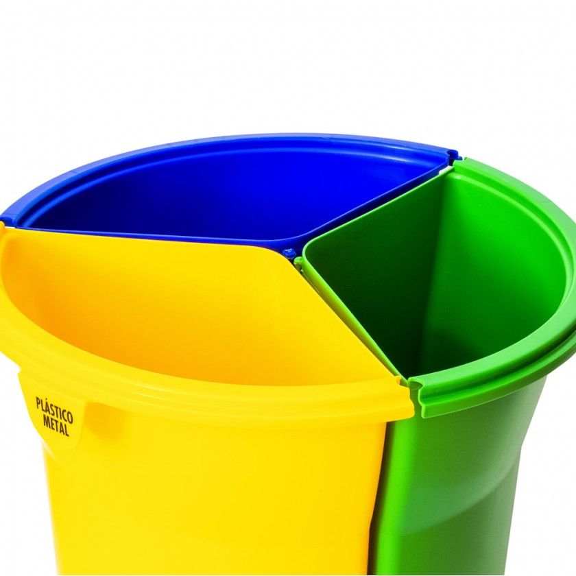 Contentor Eco Triplo com Pedal 52l 48X50X60cm Contentor Eco Triplo com Pedal 52l 48X50X60cm
