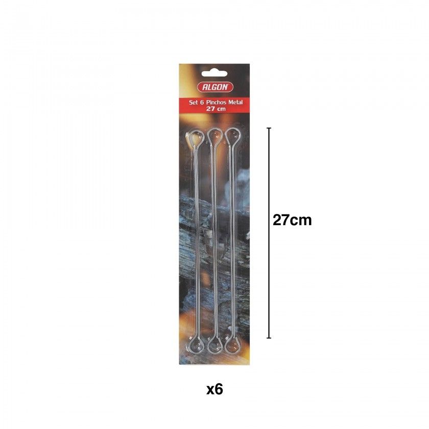 Espeto Churrasco Inox 27cm Pack 6 Espeto Churrasco Inox 27cm Pack 6