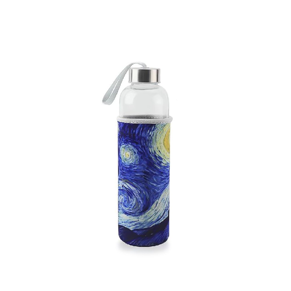 Garrafa Água Vidro com Capa 600ml 7X25cm