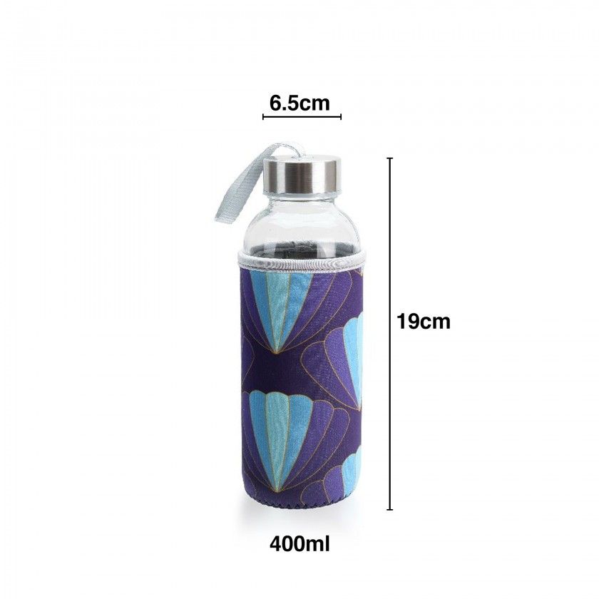 Garrafa Água Vidro com Capa 400ml 6.5X19cm Garrafa Água Vidro com Capa 400ml 6.5X19cm