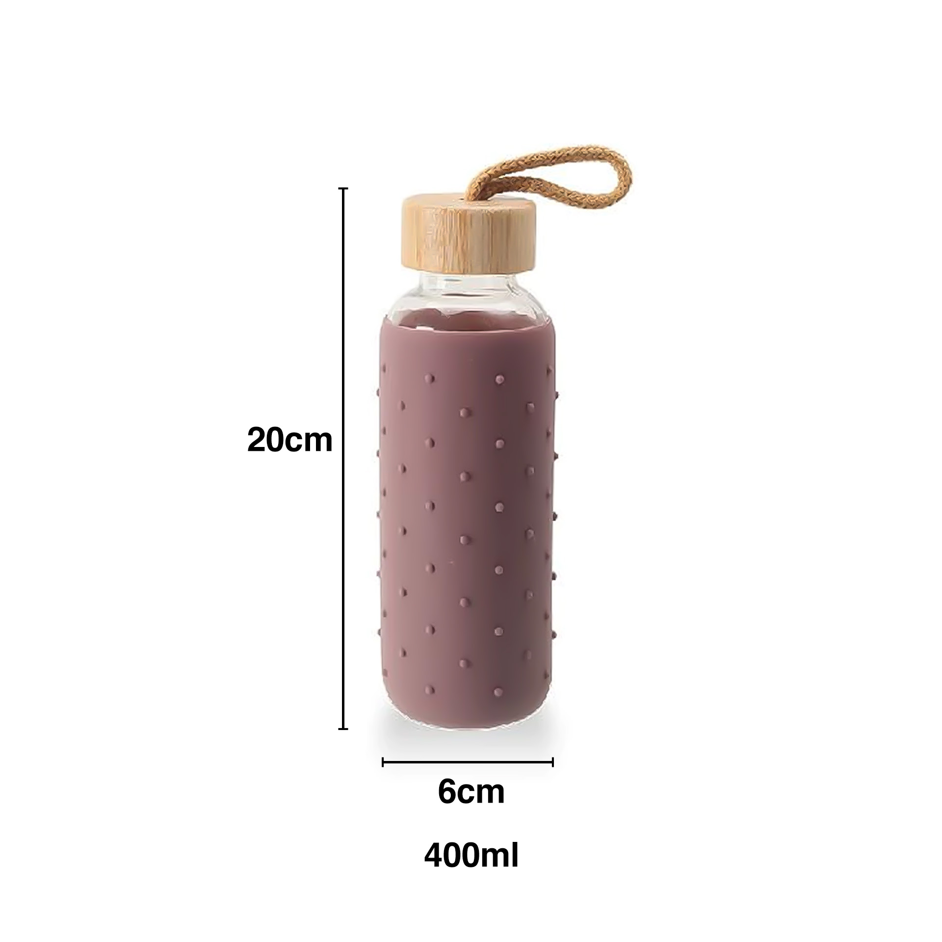 Garrafa Água Vidro / Silicone 400ml 6X20cm