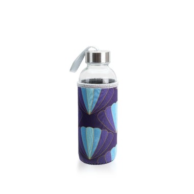 Garrafa Água Vidro com Capa 400ml 6.5X19cm