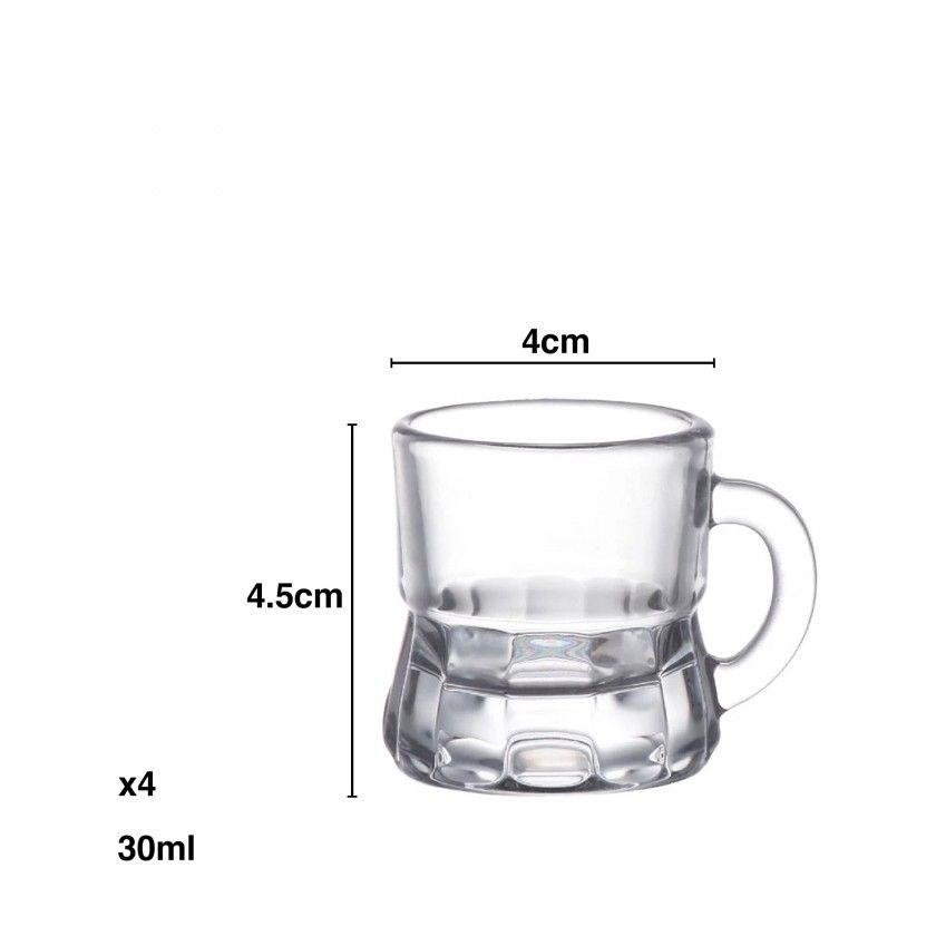 Copo Shot com Asa Dubai 30ml 4X4.5cm Pack 4 Copo Shot com Asa Dubai 30ml 4X4.5cm Pack 4
