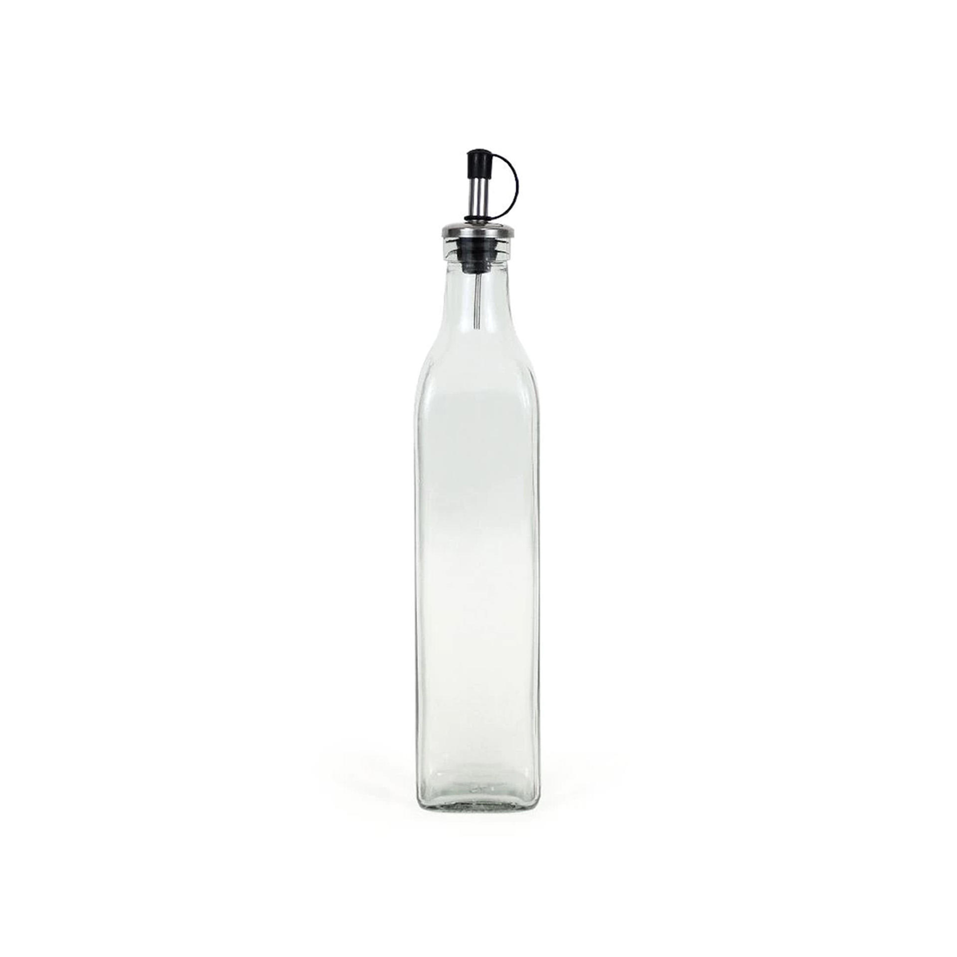 Galheteiro Vidro Tampa Inox Anna Liso 500ml 5.5X5.5X30cm