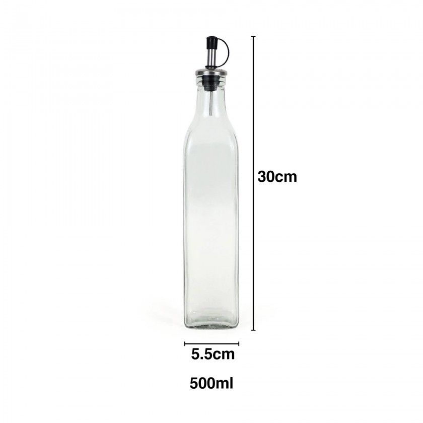 Galheteiro Vidro Tampa Inox Anna Liso 500ml 5.5X5.5X30cm Galheteiro Vidro Tampa Inox Anna Liso 500ml 5.5X5.5X30cm