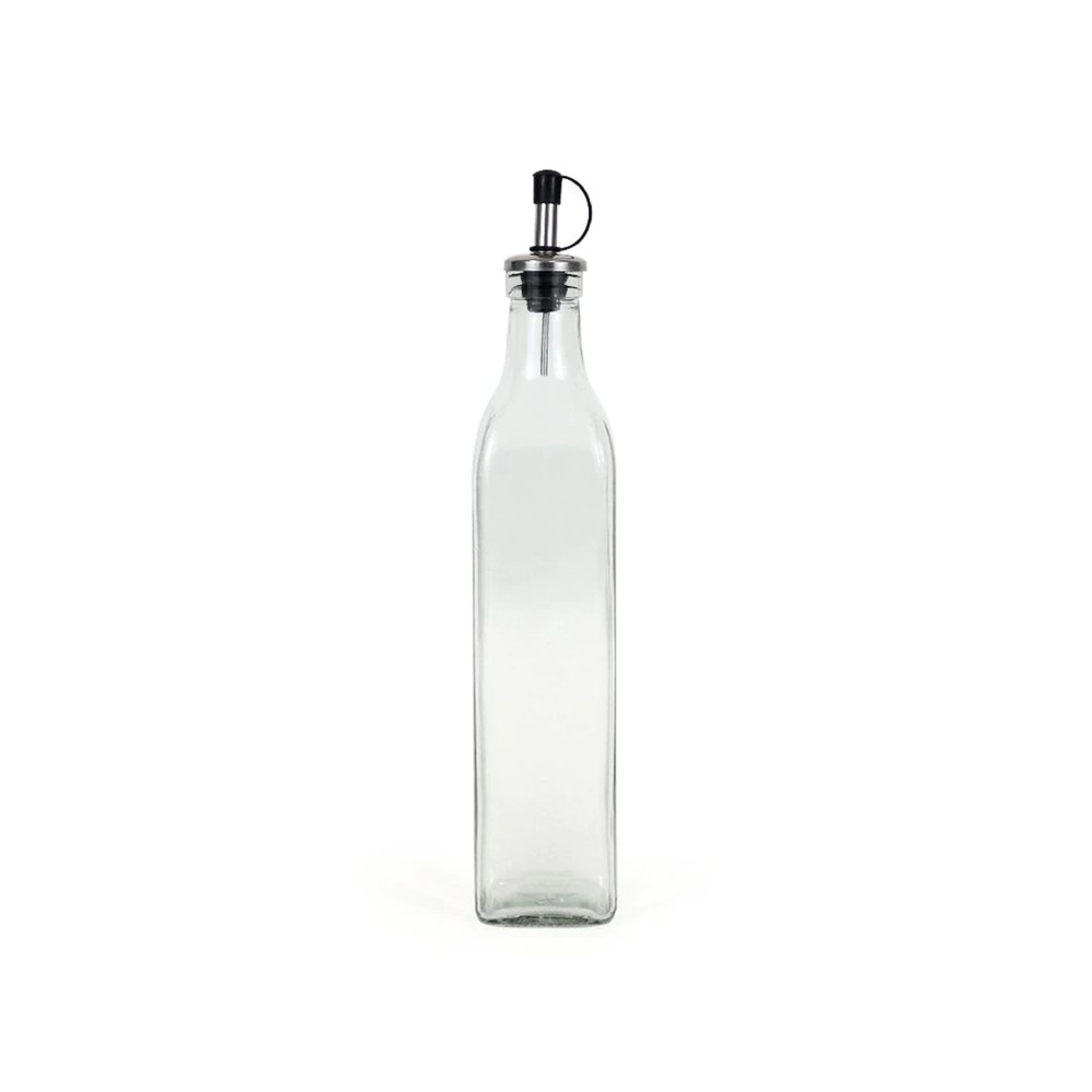 Galheteiro Vidro Tampa Inox Anna Liso 500ml 5.5X5.5X30cm