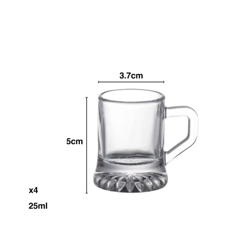 Copo Shot com Asa Royal Gold 25ml 3.7X5cm Pack 4 - Image product