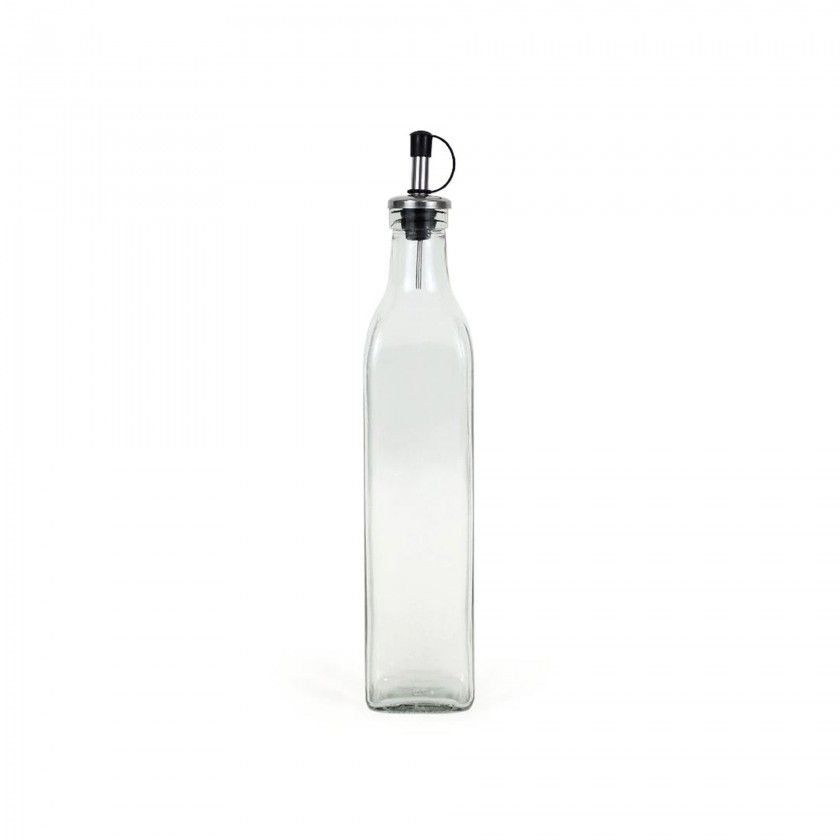 Galheteiro Vidro Tampa Inox Anna Liso 500ml 5.5X5.5X30cm