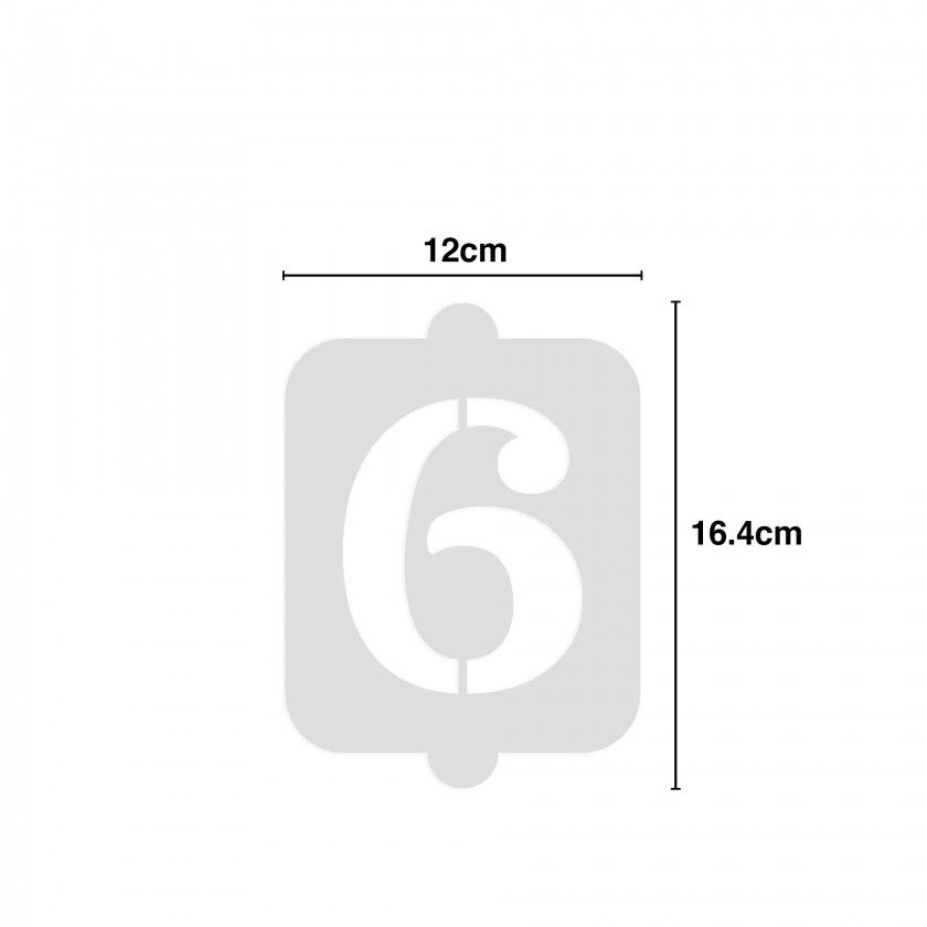 Molde Número para Bolo N.6 12X16.4cm Molde Número para Bolo N.6 12X16.4cm
