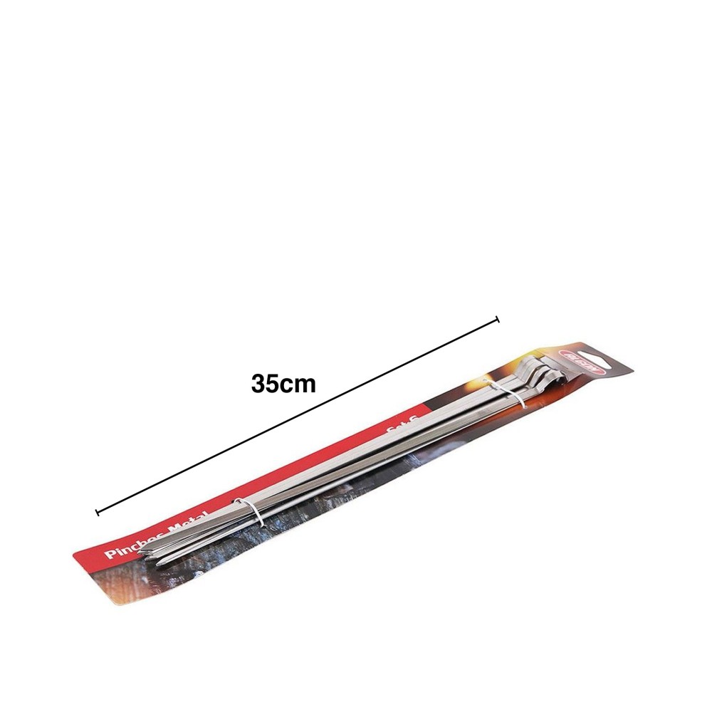Espeto Churrasco Metal 35cmx6mm Pack 6