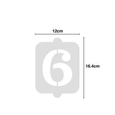 Molde N�mero para Bolo N.6 12X16.4cm