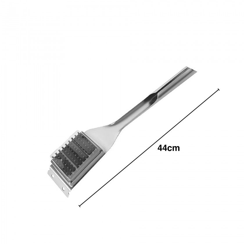 Escova Limpa Churrasqueira Inox 44cm