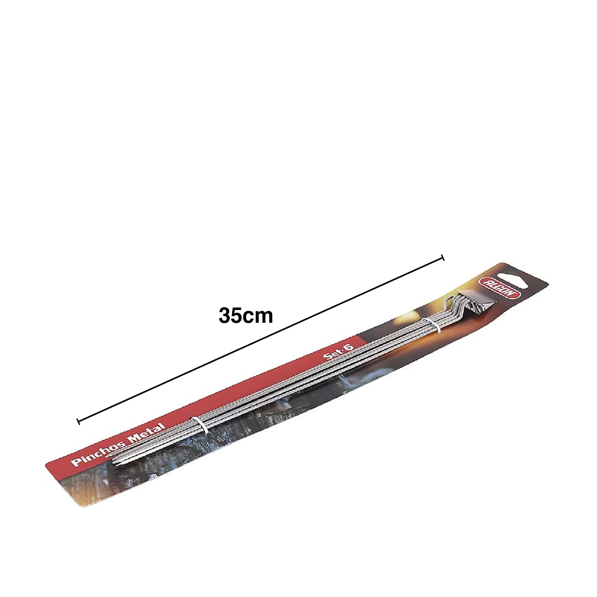 Espeto Churrasco Metal 35cmx2.5mm Pack 6