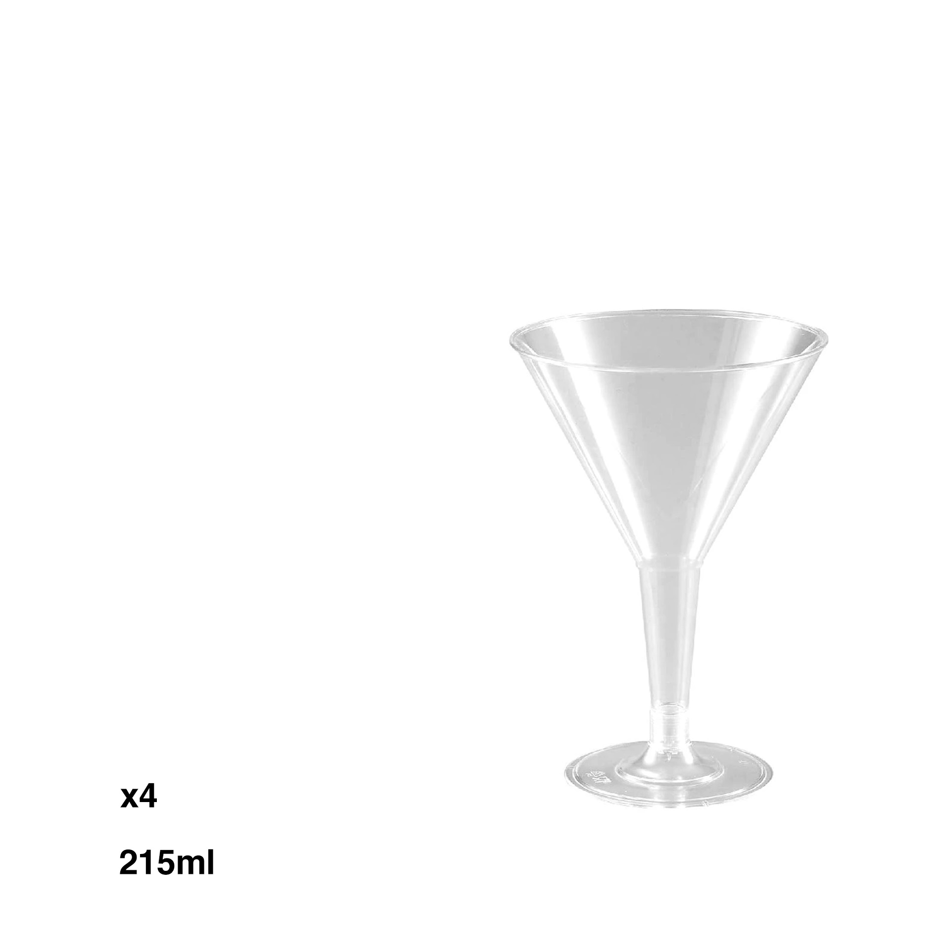 Copo Cocktail Plástico Reutilizável 215ml Pack 4