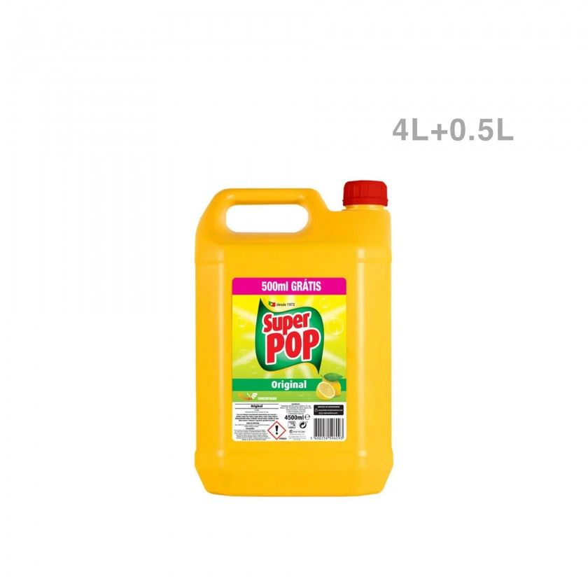 Detergente Loiça Manual Super Pop Limão 4000ml+500ml Detergente Loiça Manual Super Pop Limão 4000ml+500ml