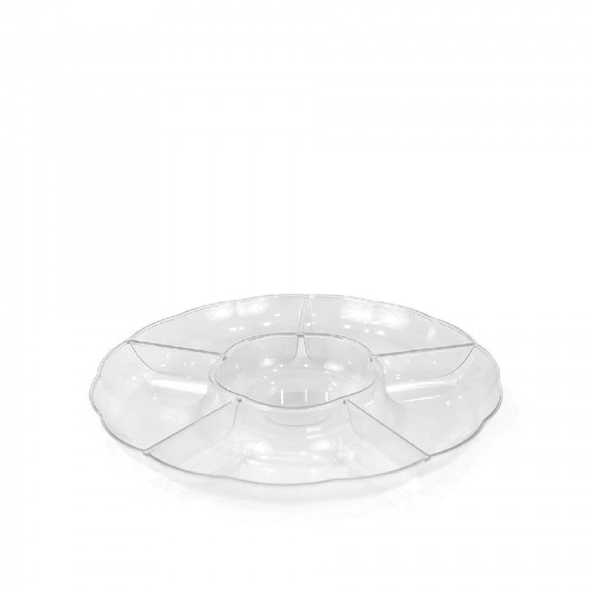 Bandeja Plstico Reutilizvel 6 Divises Redondo 30.5cm