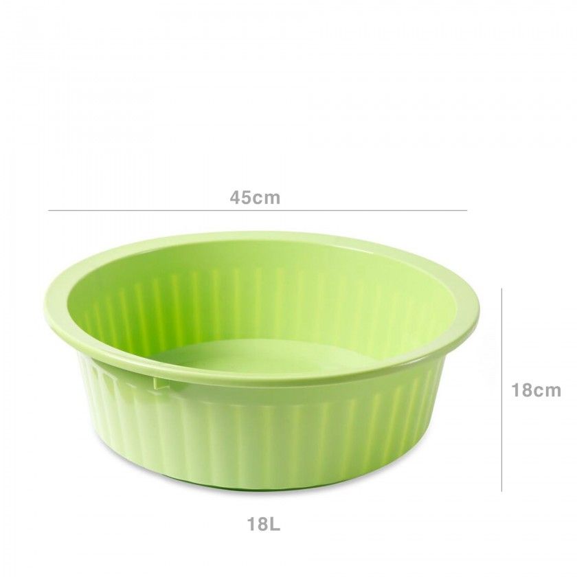 Bacia Plástica Redonda Verde 18l 45X18cm Bacia Plástica Redonda Verde 18l 45X18cm