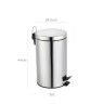 Balde Lixo Inox com Pedal 20l 29.2X29.2X44cm Balde Lixo Inox com Pedal 20l 29.2X29.2X44cm