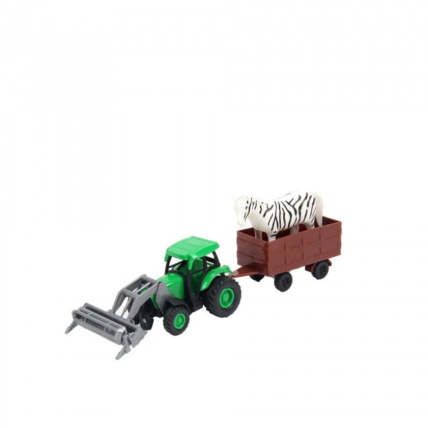 Trator com Reboque Animais 25cm Trator com Reboque Animais 25cm