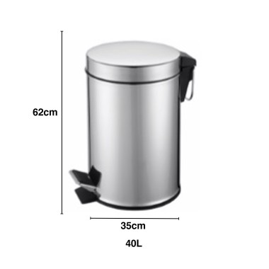 Balde Inox com Pedal Redondo 40l 35X62cm