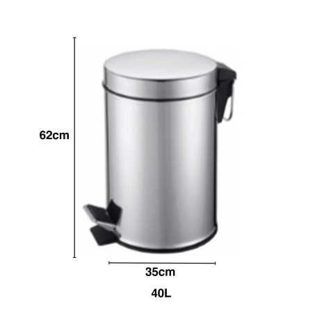 Balde Inox com Pedal Redondo 40l 35X62cm - Image product