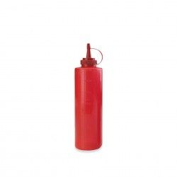 Frasco Molho Plstico com Tampa Vermelho 250ml 5X19cm