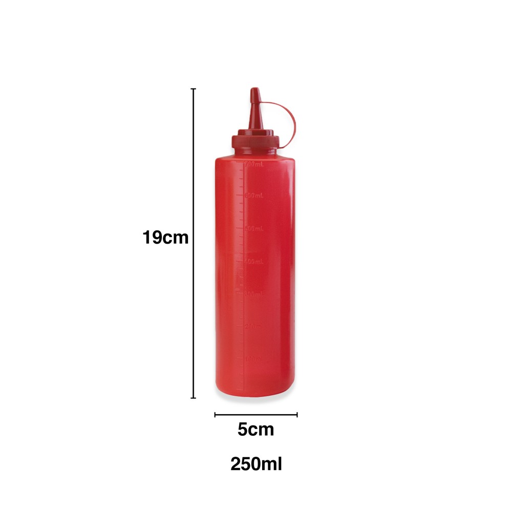 Frasco Molho Plástico com Tampa Vermelho