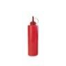 Frasco Molho Plástico com Tampa Vermelho 250ml 5X19cm Frasco Molho Plástico com Tampa Vermelho 250ml 5X19cm