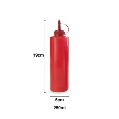 Frasco Molho Plástico com Tampa Vermelho