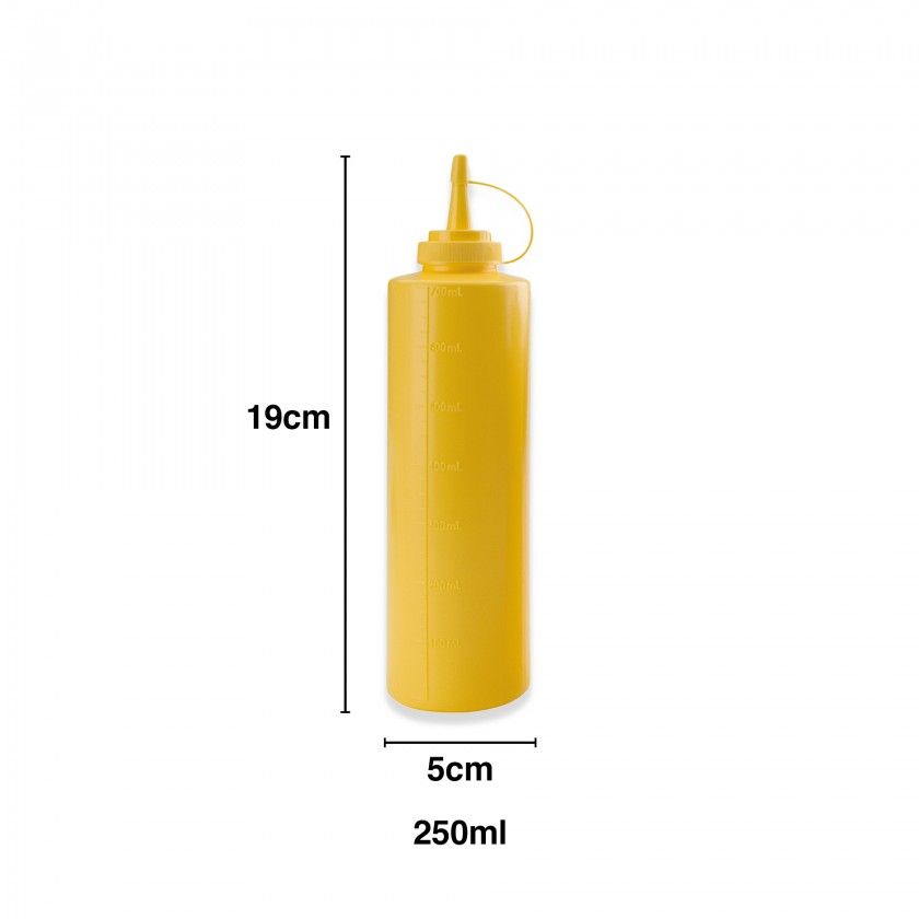 Frasco Molho Plstico com Tampa Amarelo