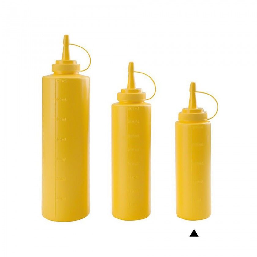 Frasco Molho Plstico com Tampa Amarelo