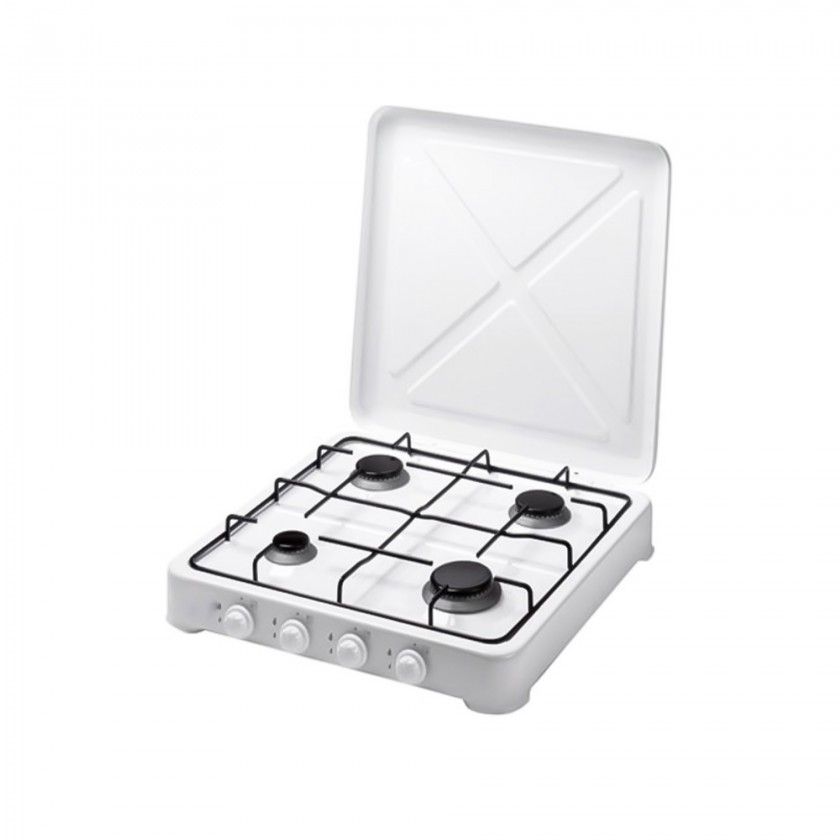 Fogão Gás Portátil Esmalte 4 Bocas Branco 57X52X7.5cm Fogão Gás Portátil Esmalte 4 Bocas Branco 57X52X7.5cm