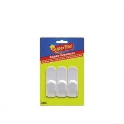 Cabide Adesivo Plstico Branco Pack 3