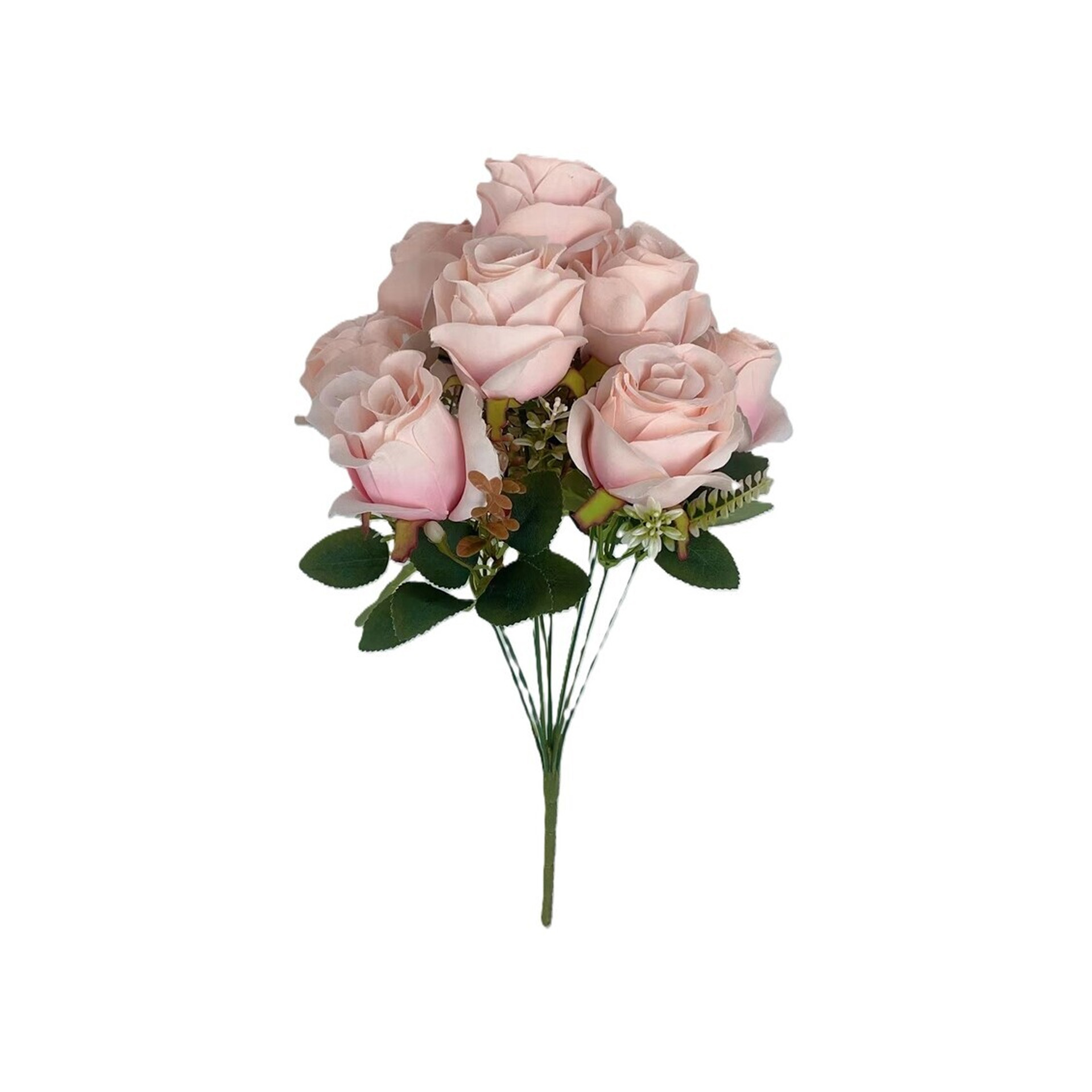 Ramo Botões Rosas 10 Flores 50cm