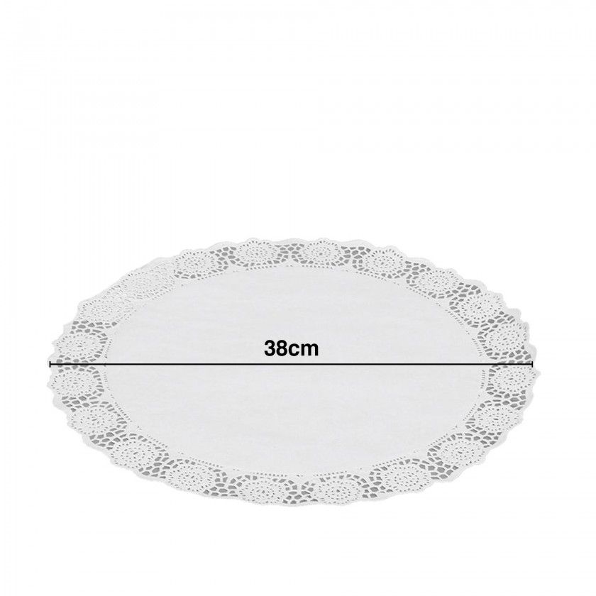 Naperon Papel Redondo Branco 38cm Pack 5 Naperon Papel Redondo Branco 38cm Pack 5