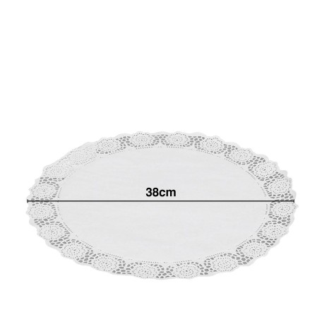 Naperon Papel Redondo Branco 38cm Pack 5 - Image product