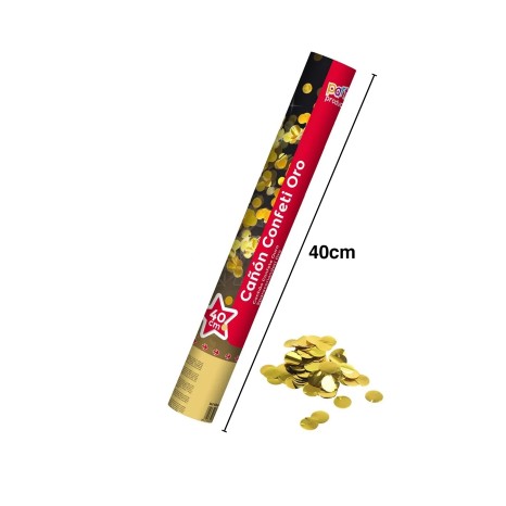 Tubo Confetis Dourado 40cm - Image product