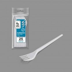 Garfo Plstico Reutilizvel Branco 16.5cm Pack 25