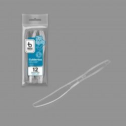 Faca Plstico Reutilizvel Incolor 19.6cm Pack 12