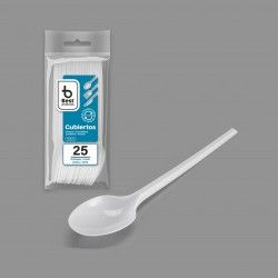 Colher Plstico Reutilizvel Branco 16.5cm Pack 25
