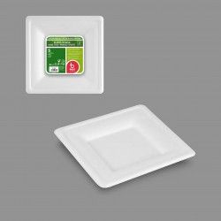 Prato Biodegradvel Cana Aucar Quadrado 20X20cm Pack 5
