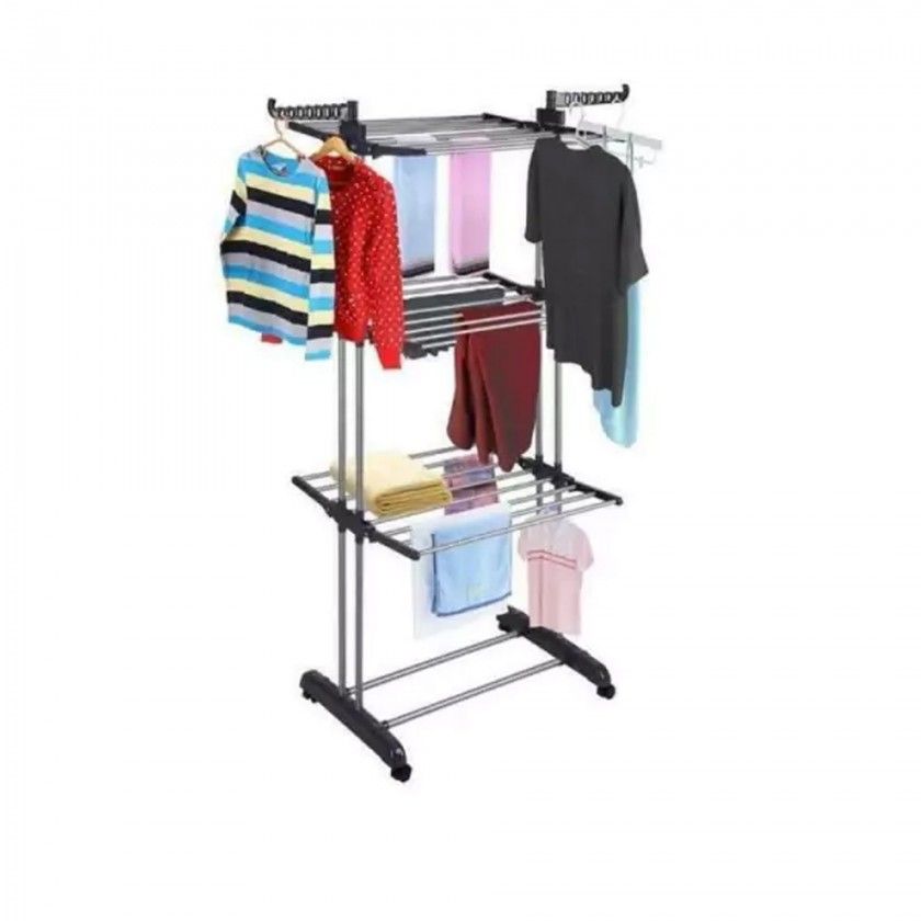 Estendal Chão 3 Andares com Rodas 76X66X176cm Estendal Chão 3 Andares com Rodas 76X66X176cm