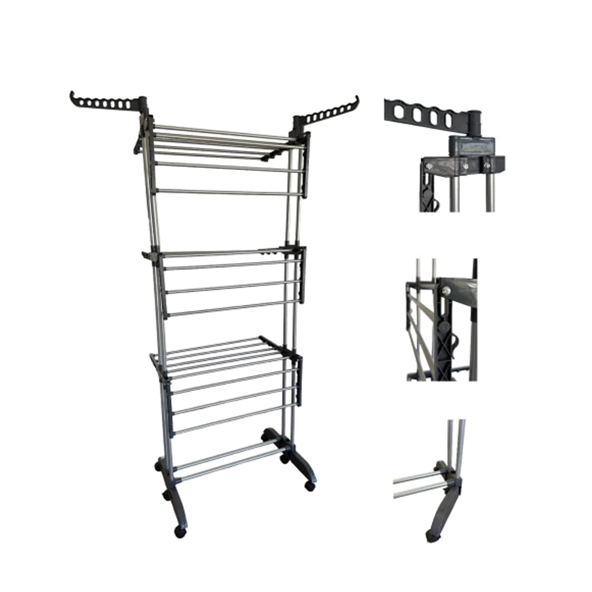 Estendal Chão 3 Andares com Rodas 76X66X176cm