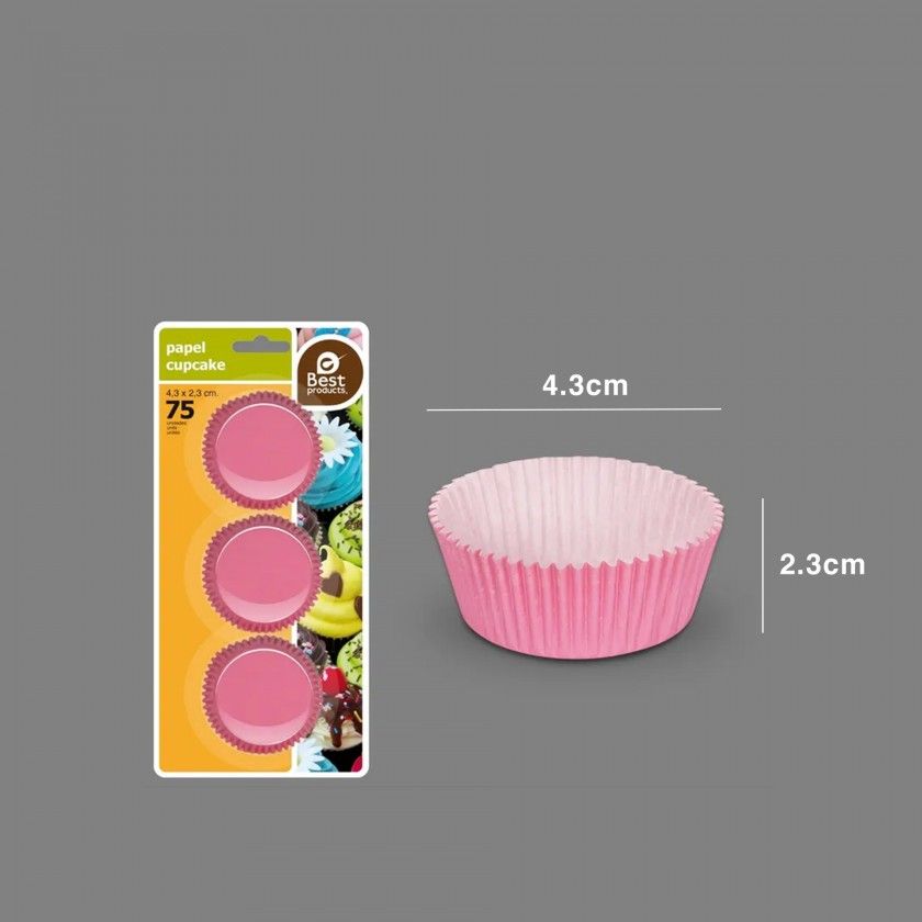 Forma Queque Rosa 4.3X2.3cm Pack 75 Forma Queque Rosa 4.3X2.3cm Pack 75