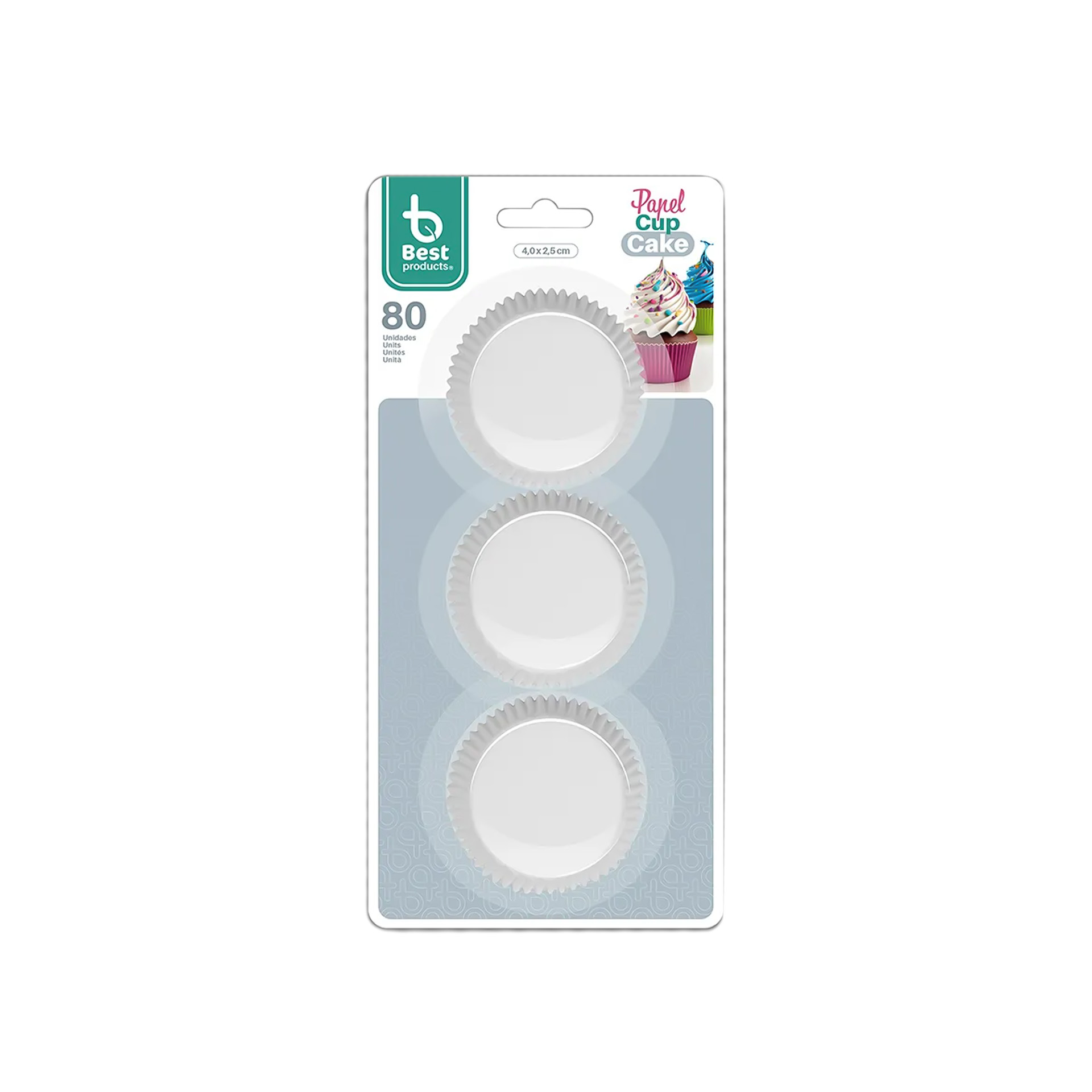 Forma Queque Branco 4.3X2.3cm Pack 80