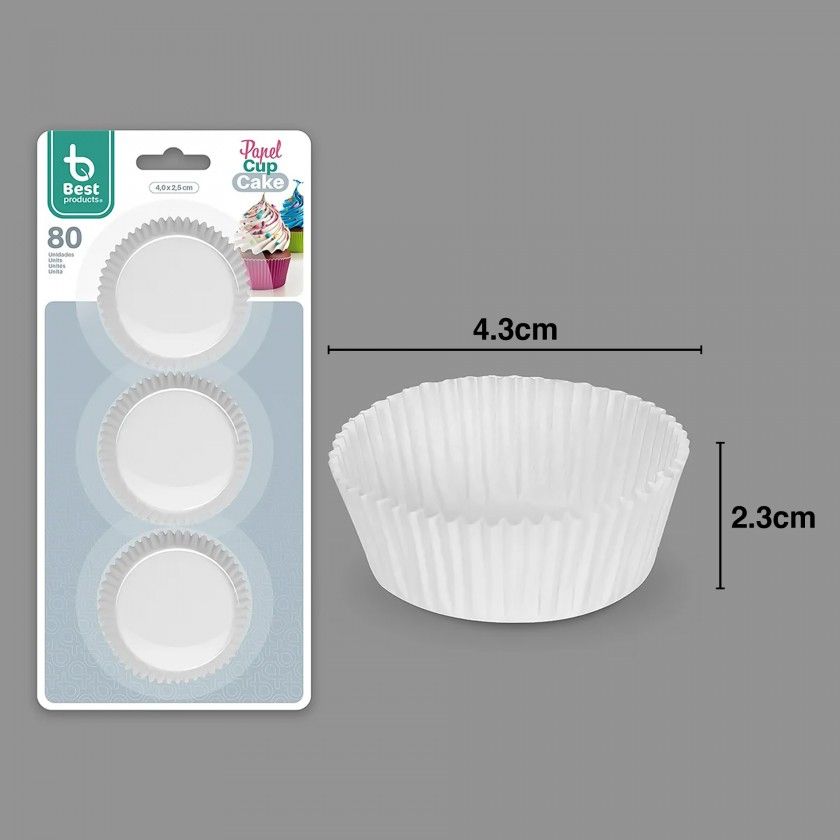 Forma Queque Branco 4.3X2.3cm Pack 80