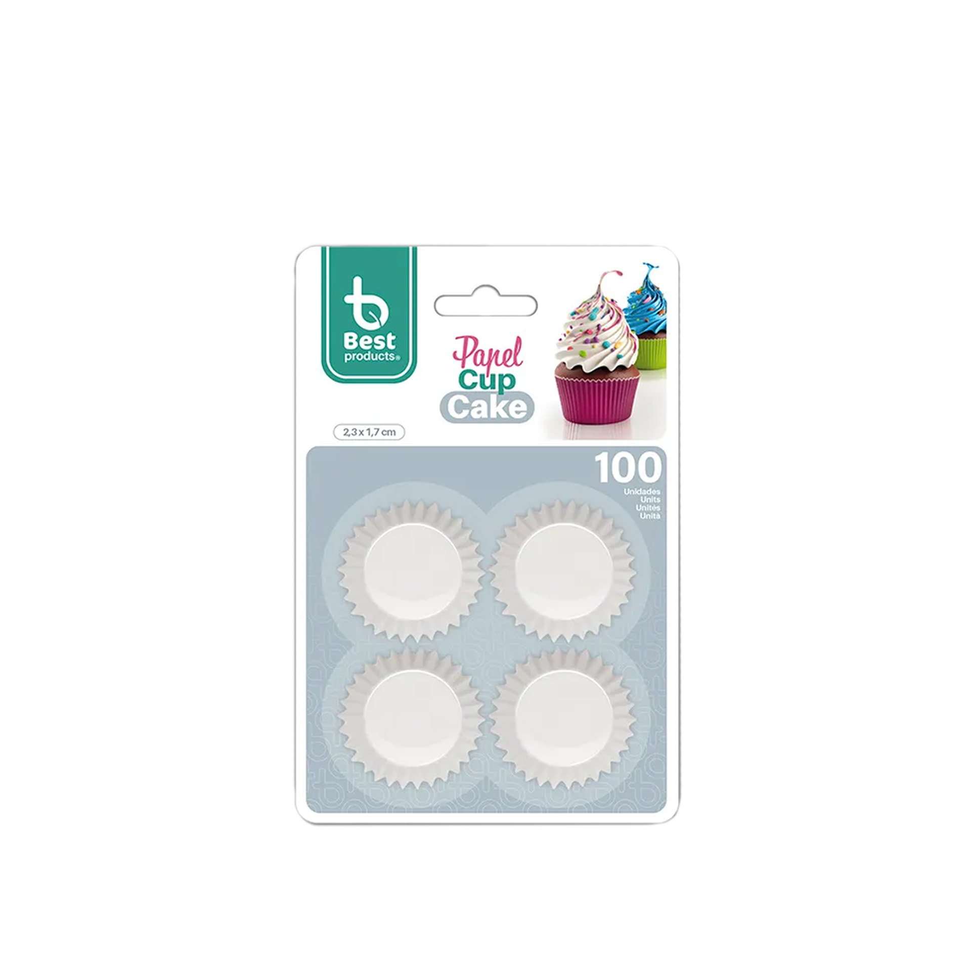 Forma Queque Branco 2.5X1.6cm Pack 100