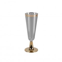 Copo Flute Plstico Reutilizvel Dourado 150ml 5.5X6X16.4cm Pack 3